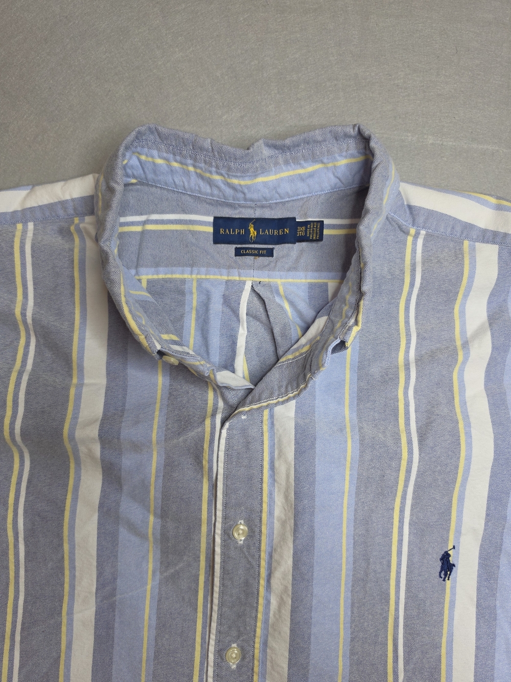 Ralph Lauren Classic Fit Blue & White Striped Button-Down Shirt 3XB 3TG